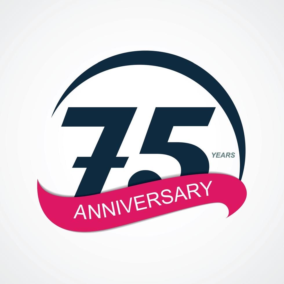 Template Logo 75 Anniversary Vector Illustration