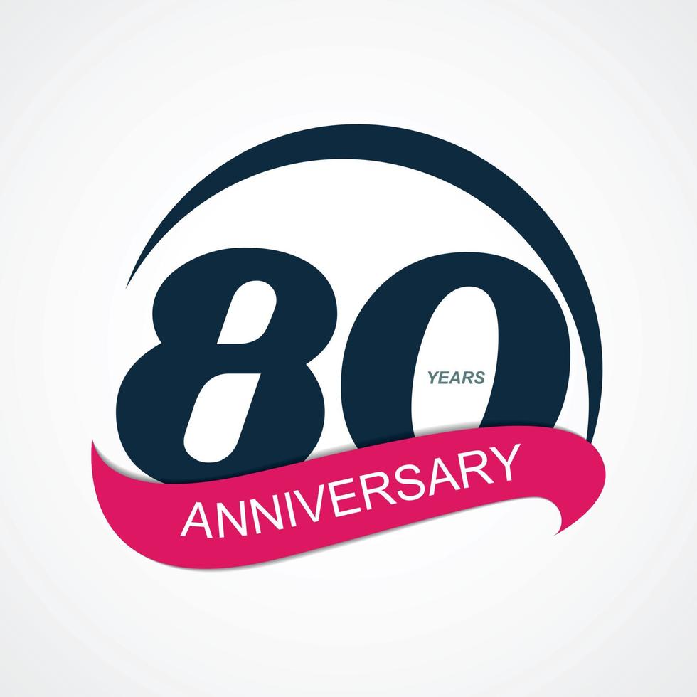 Template Logo 80 Anniversary Vector Illustration