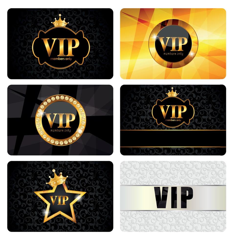 VIP Members Card Set Vector Illustration