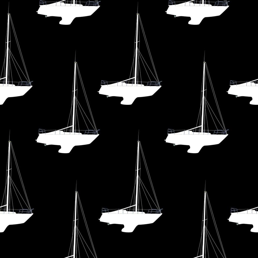 Water Boat, Sailboat Seamless Pattern Background. Vector Illustration