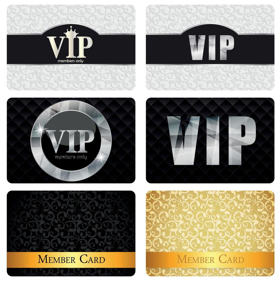 VIP Members Card Set Vector Illustration