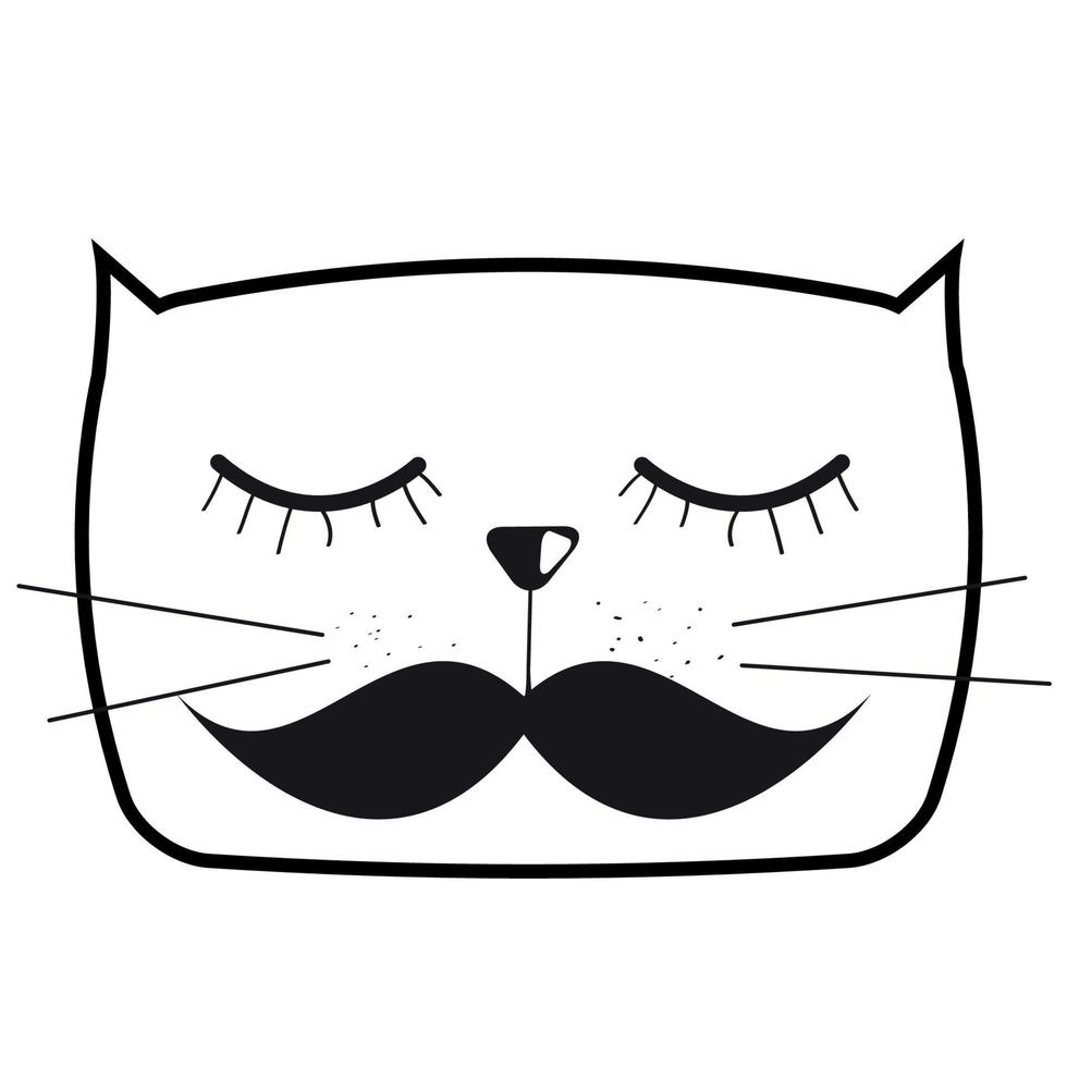 Cute Handdrawn Cat Vector Illustration