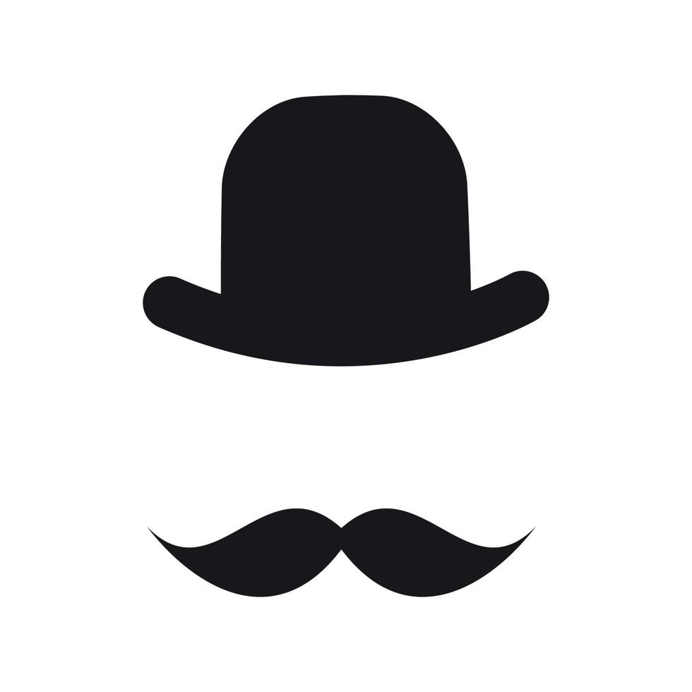 Cute Handdrawn Glasses, Hat and a Mustache Vector Illustration