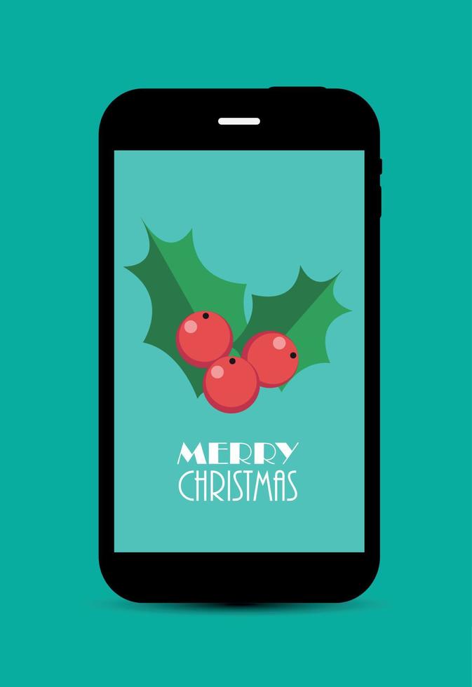 Abstract Christmas and New Year Mobile Phone Background. Vector Illustration