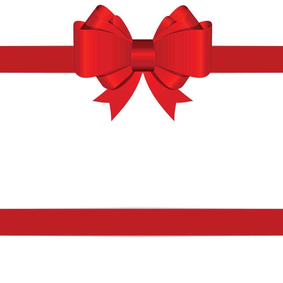 red ribbon and bow vector