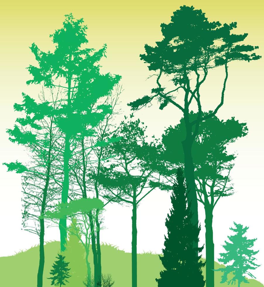 Image of Nature. Tree Silhouette. Vector Illustration.