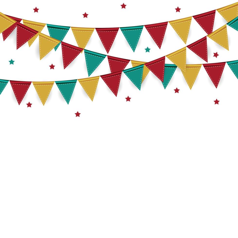Party Background with Flags Vector Illustration