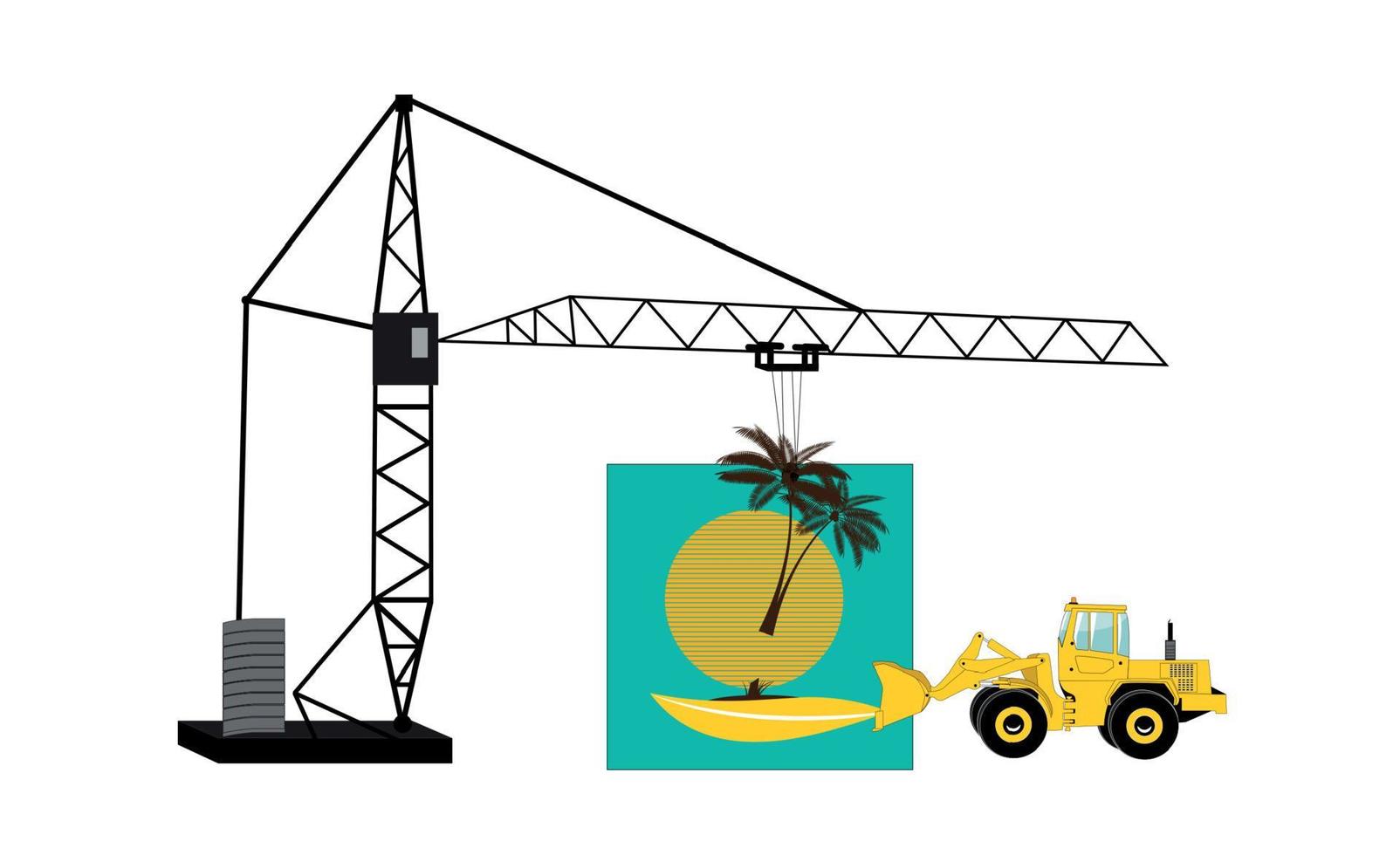 Modern Idea Concept for your Business the Creation of Recreation, Palm Leaf. Vector Illustration.