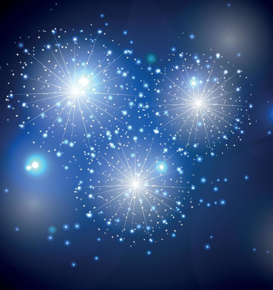 Glossy Fireworks Background Vector Illustration