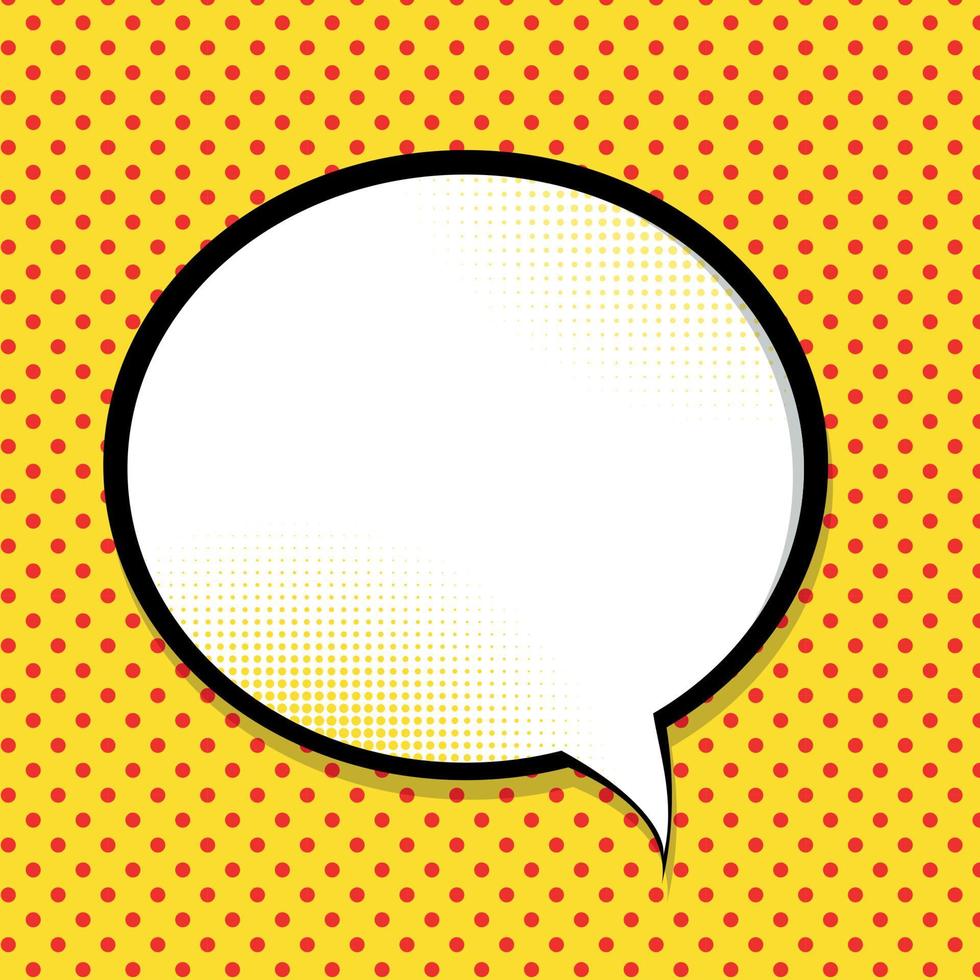 Speech Bubble Pop Art Background On Dot Background Vector Illustration
