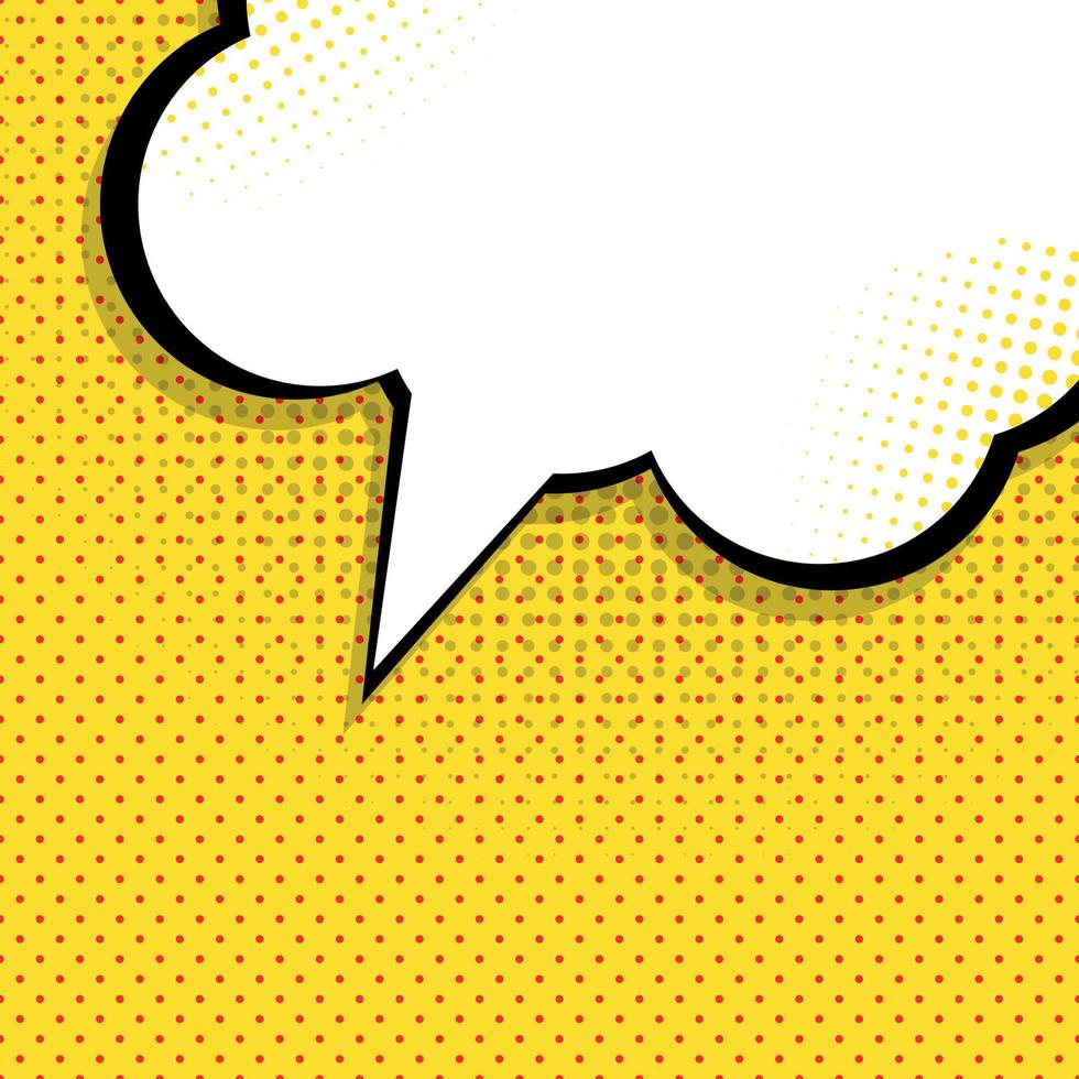 Speech Bubble Pop Art Background On Dot Background Vector Illustration
