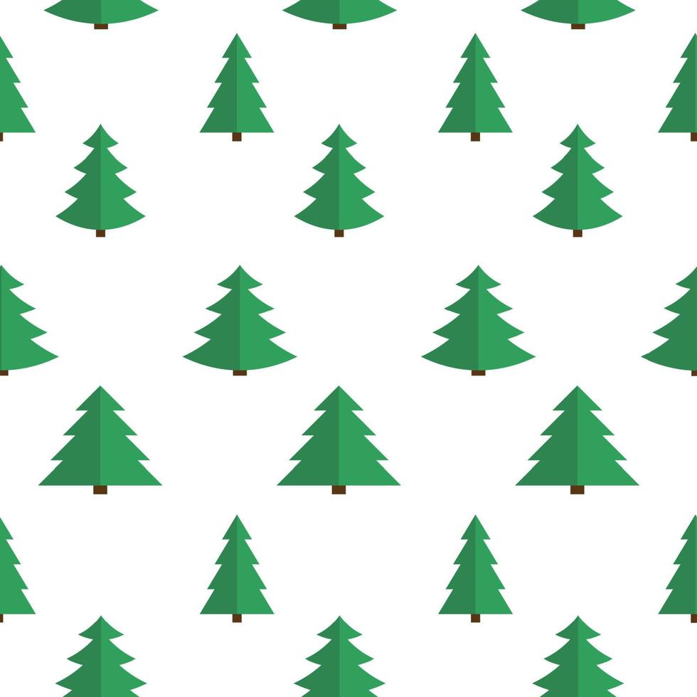 Ilustración de vector de fondo de patrón transparente de árbol plano de Navidad