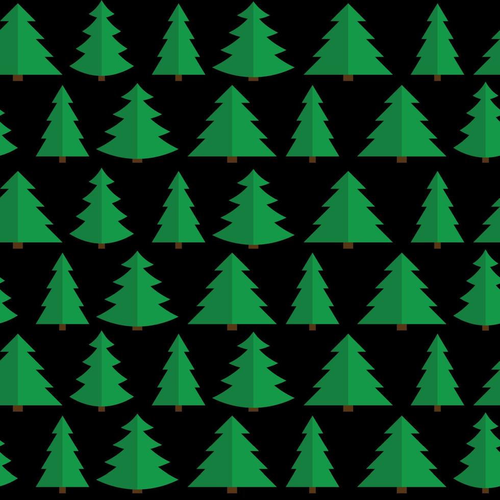 Christmas Flat Tree Seamless Pattern Background Vector Illustration