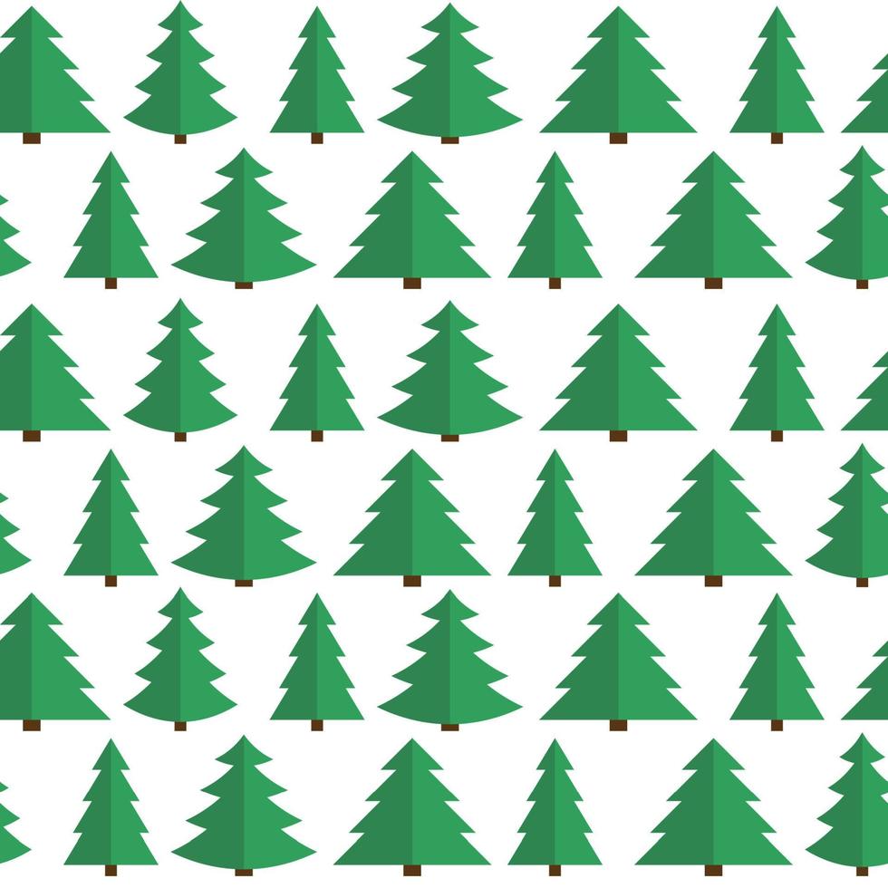 Christmas Flat Tree Seamless Pattern Background Vector Illustration