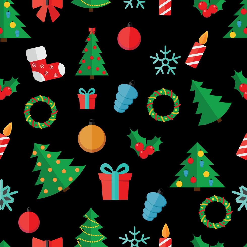 Happy New Year and Marry Christmas Seamless Pattern Background vector