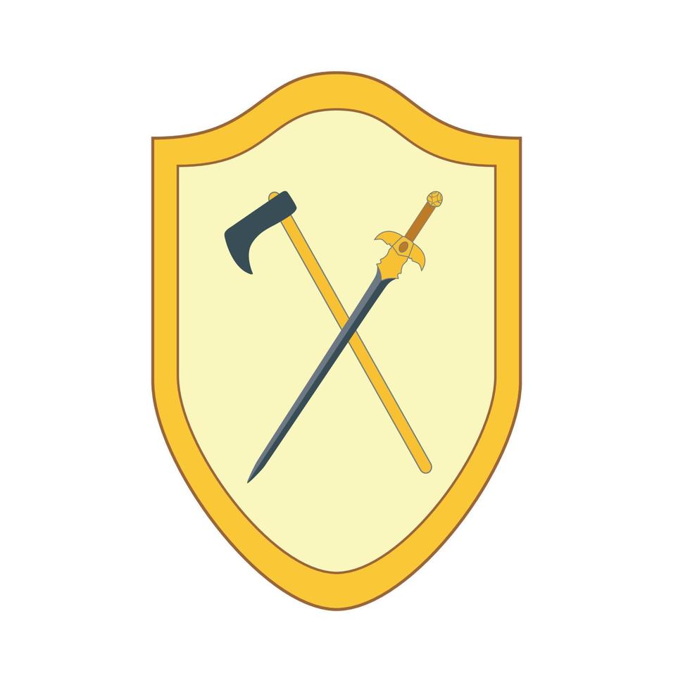 Shield and Swords. Vector Illustration.