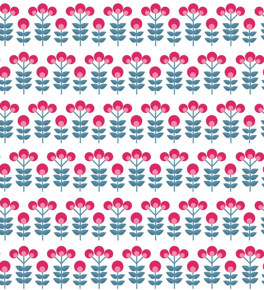 Paper Trendy Flat Flower Seamless Pattern Vector Illustration