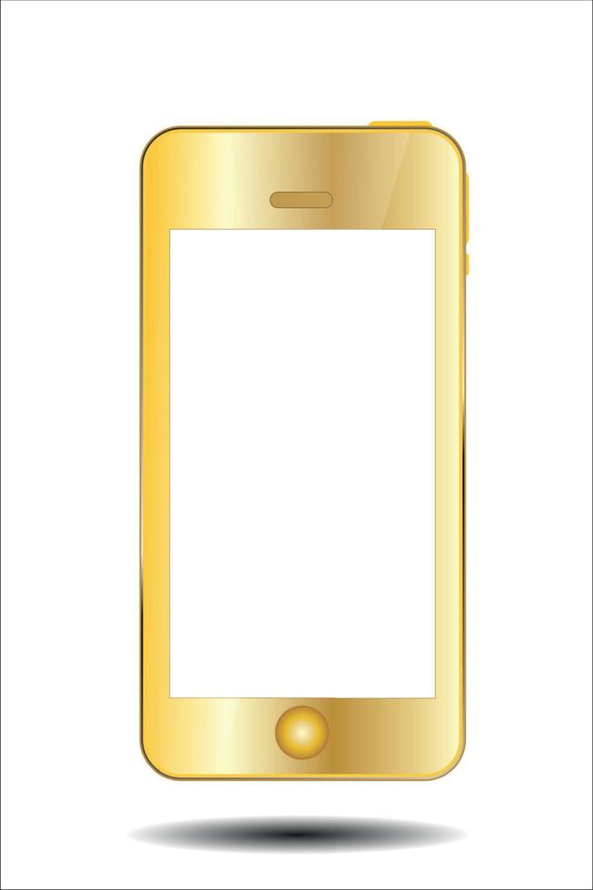 Ilustración de vector de teléfono móvil de oro.