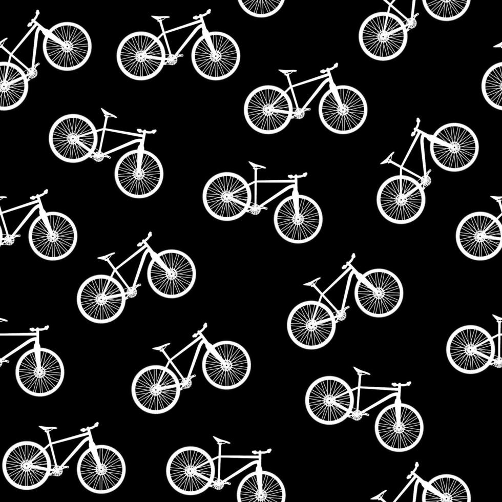 Bicycle Silhouette Seamless Pattern Background. Vector Illustrator