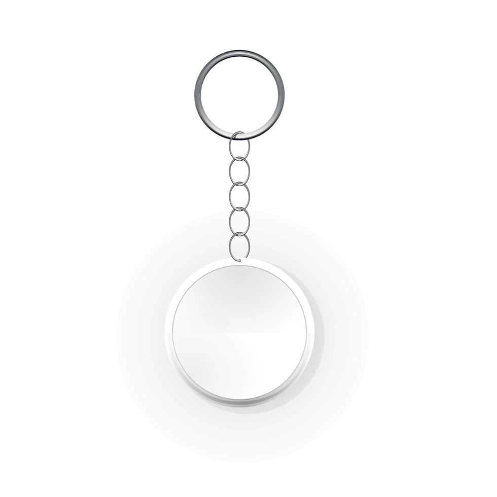 Template Keychain Keys on a Ring with a Chain. Vector Illustration.