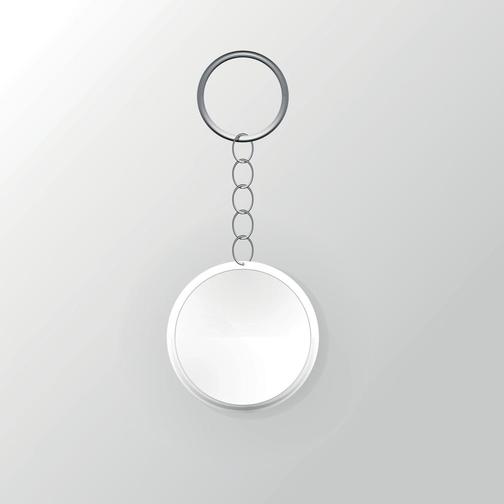 Template Keychain Keys on a Ring with a Chain. Vector Illustration.