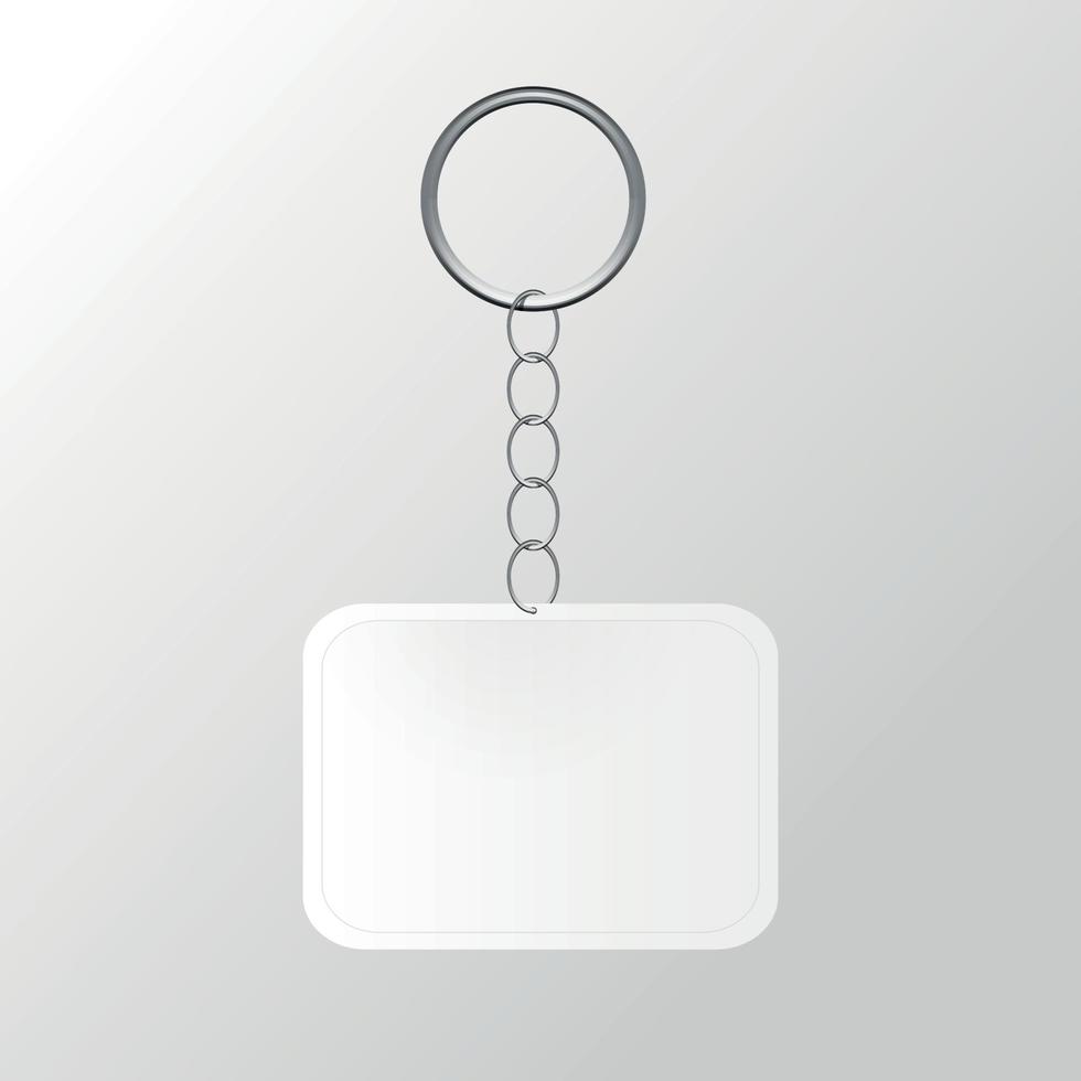 Template Keychain Keys on a Ring with a Chain. Vector Illustration.