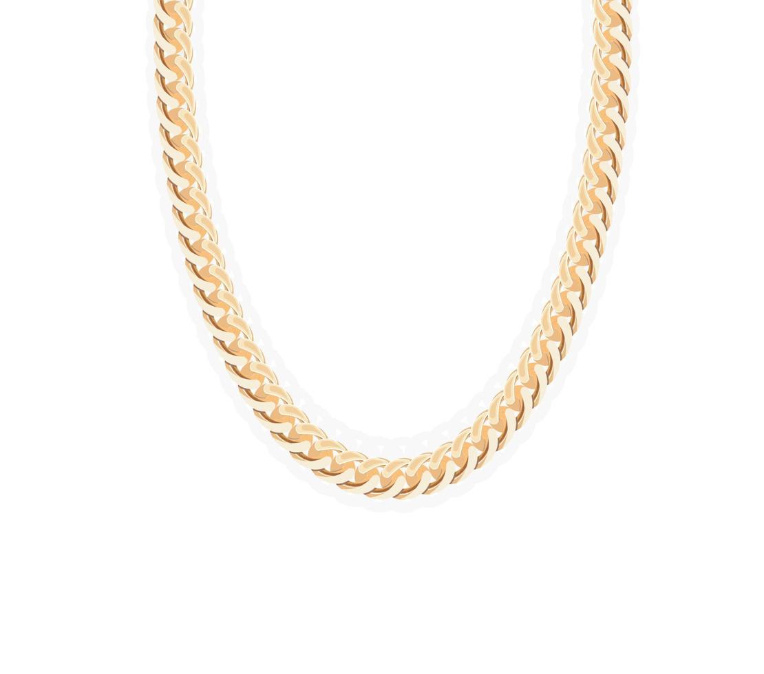 Gold Chain Jewelry. Vector Illustration.