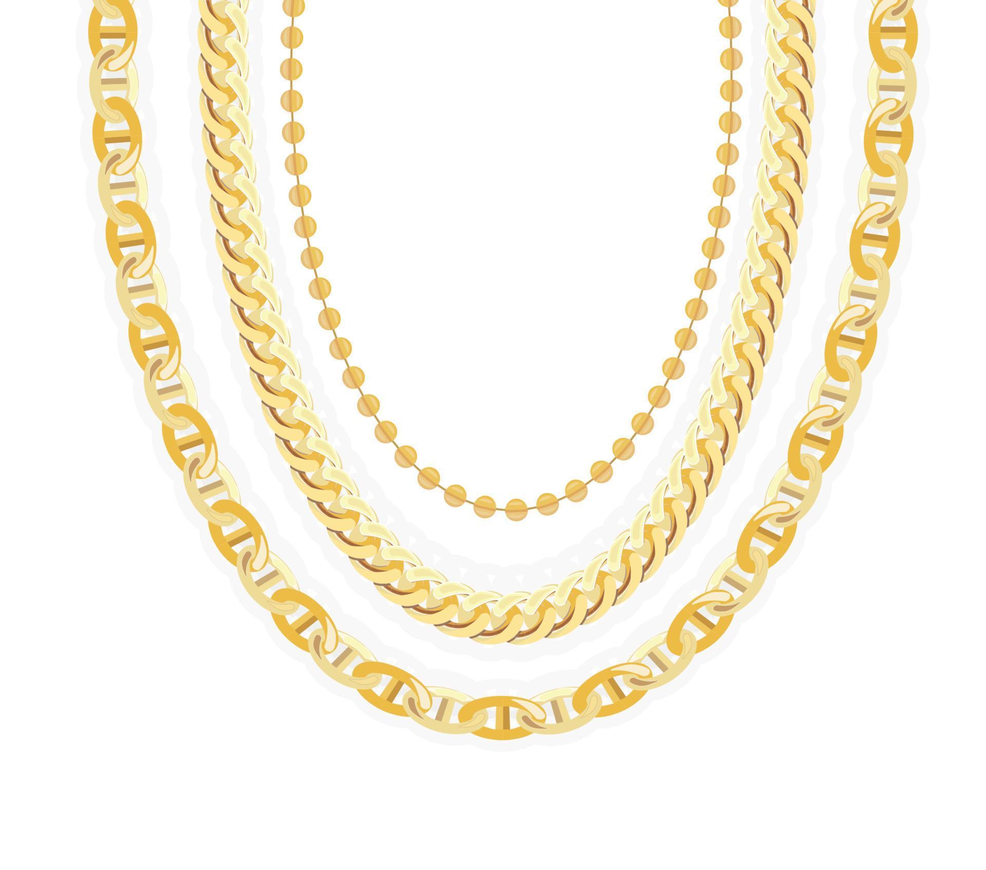Gold Chain Jewelry. Vector Illustration. 4545395 Vector Art at Vecteezy