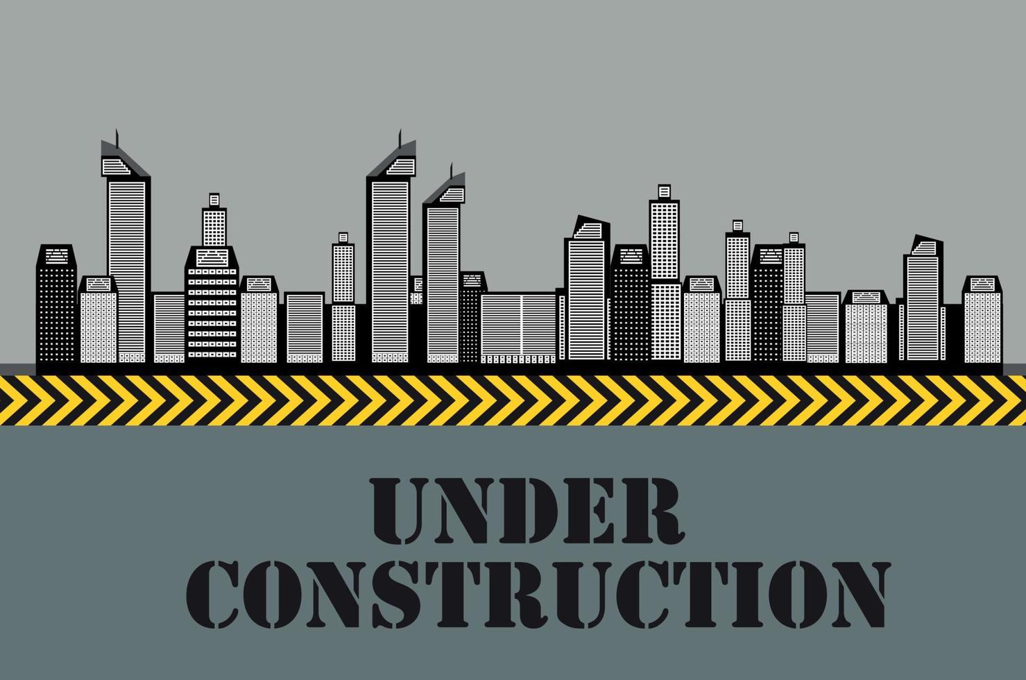 Buildings of the City. Under Construction. Vector Illustration.