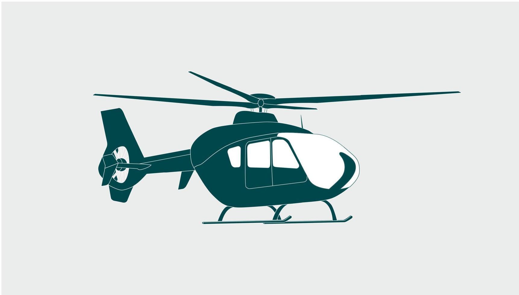 Helicopter in Flight. Vector Illustration.