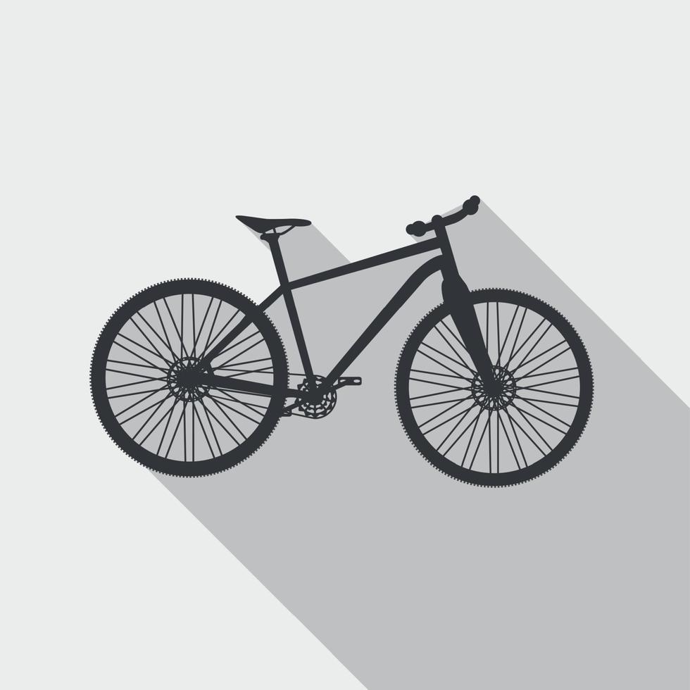icono de bicicleta con una larga sombra. ilustrador vectorial vector