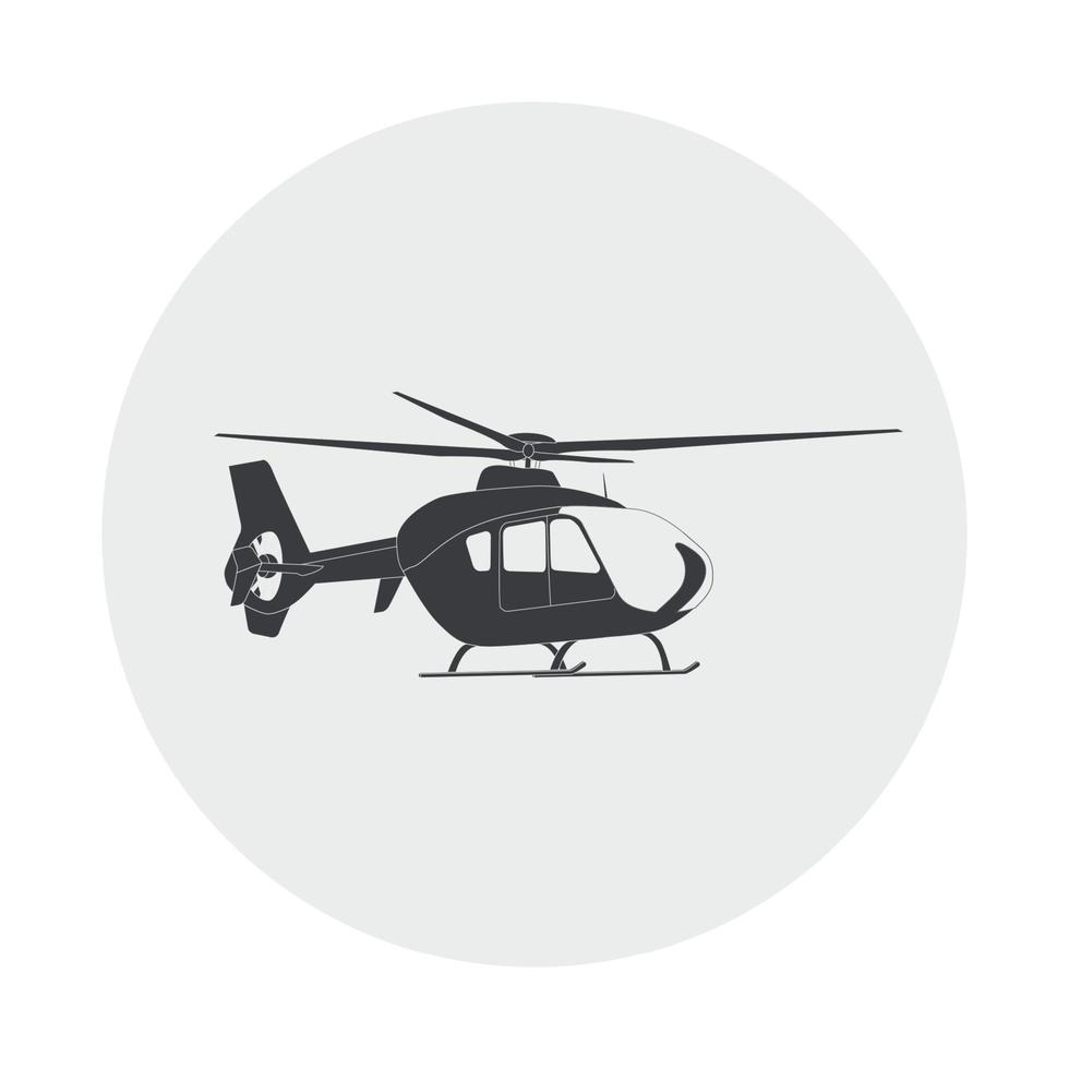 Helicopter in Flight. Vector Illustration.