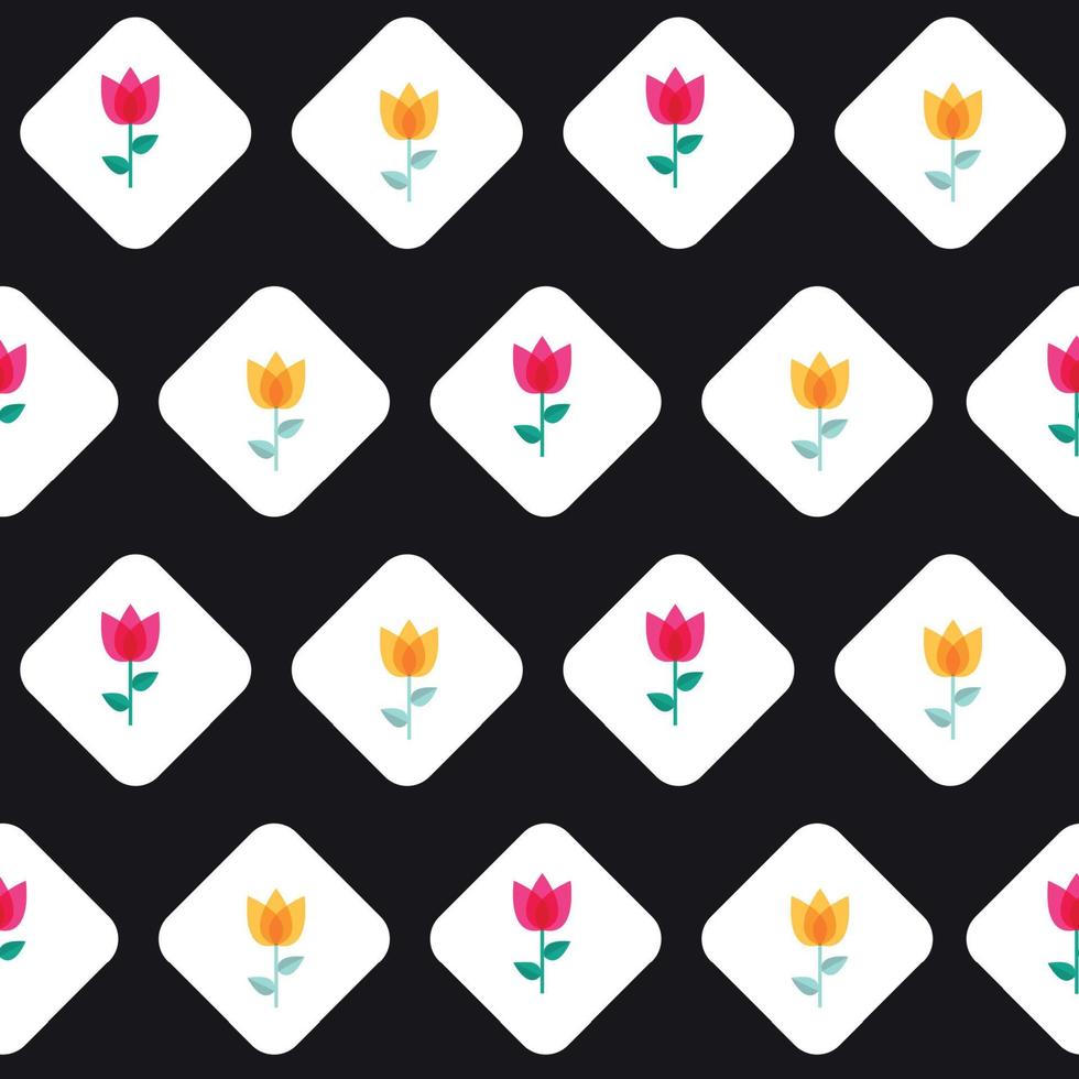 Paper Trendy Flat Flower Seamless Pattern Vector Illustration