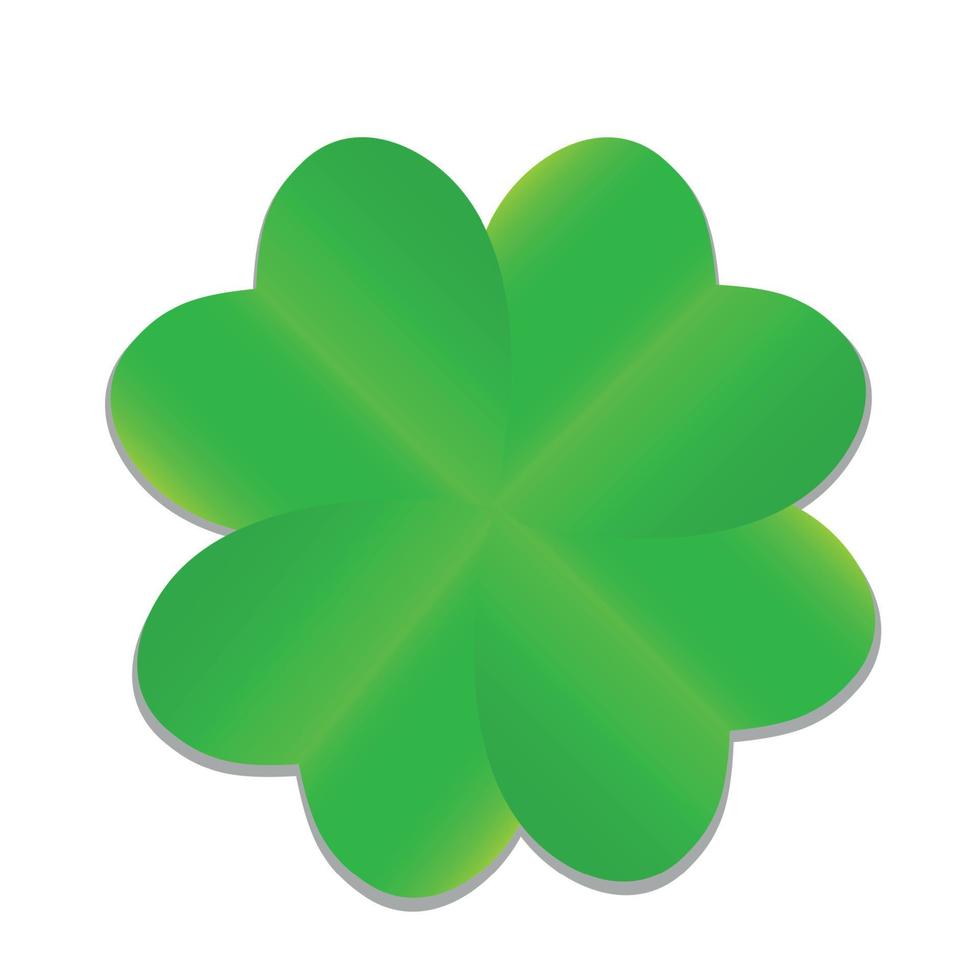 Four-leaf Green Clover. Vector Illustration.