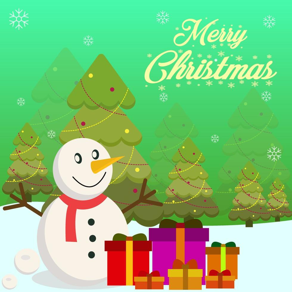 snowballs and gifts on christmas vector