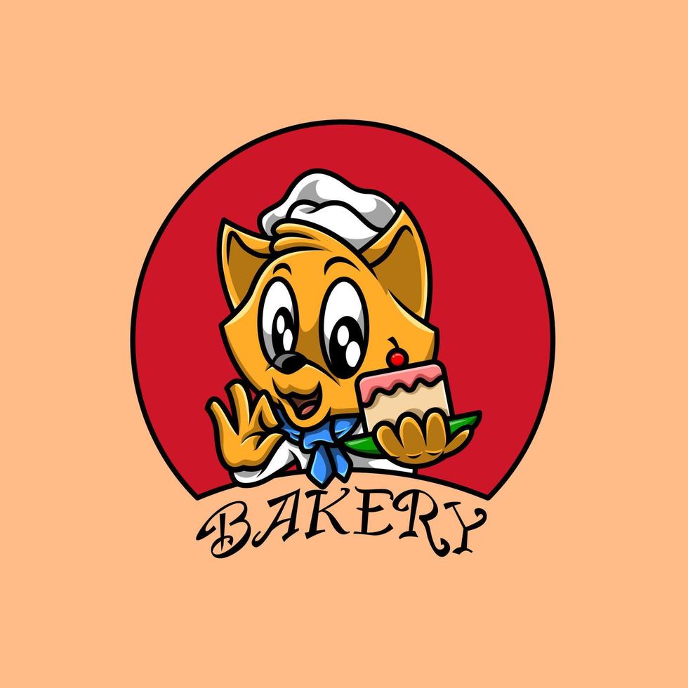 Illustration vector graphic of cute cat bakery. Perfect for logo illustration, or tshirt design graphic.