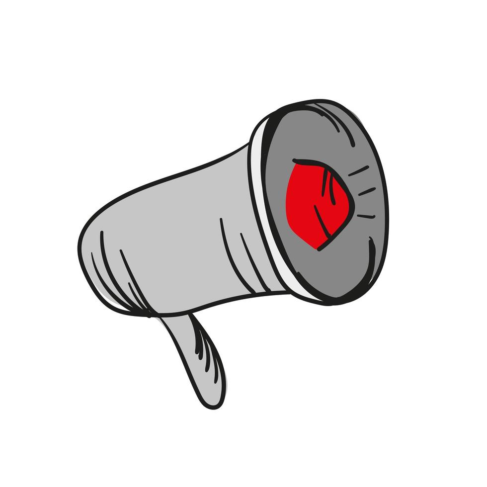 Vector Single Illustration - Loudspeaker on Isolated White Background.