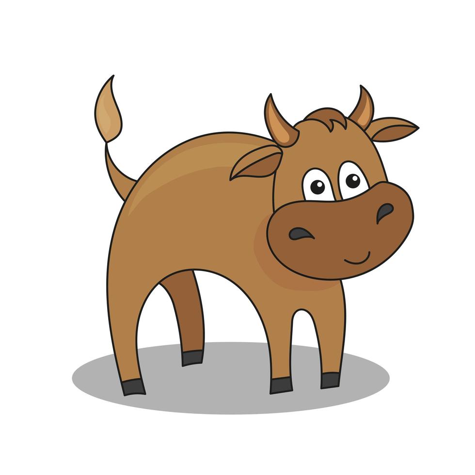 Cartoon bull isolated on white background vector