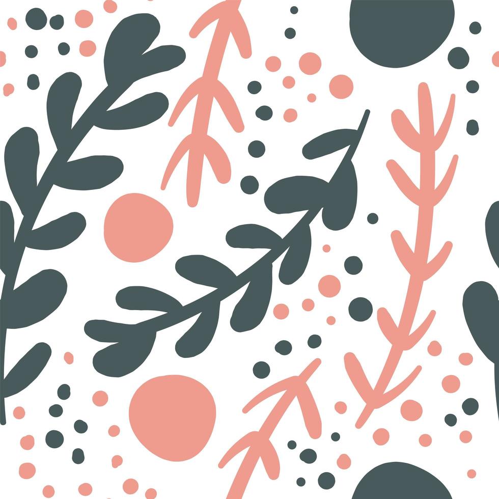 Seamless repeating pattern with floral elements in pastel colors vector