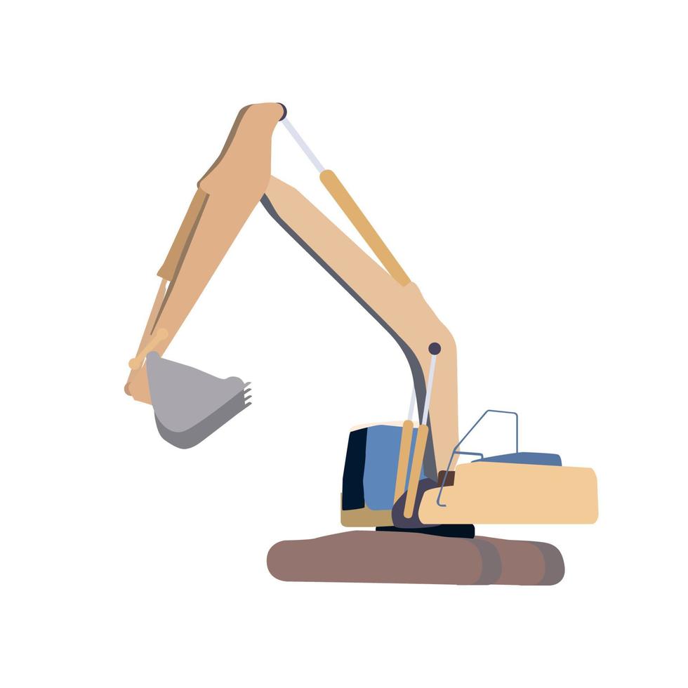 Excavator work. Isolated vector