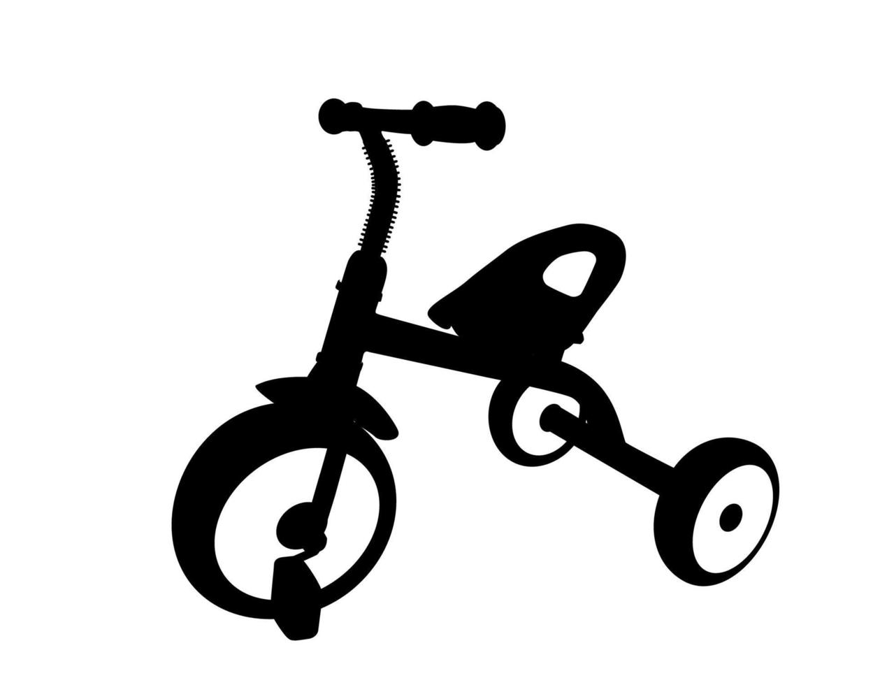 Bicicleta infantil de tres ruedas. aislado vector