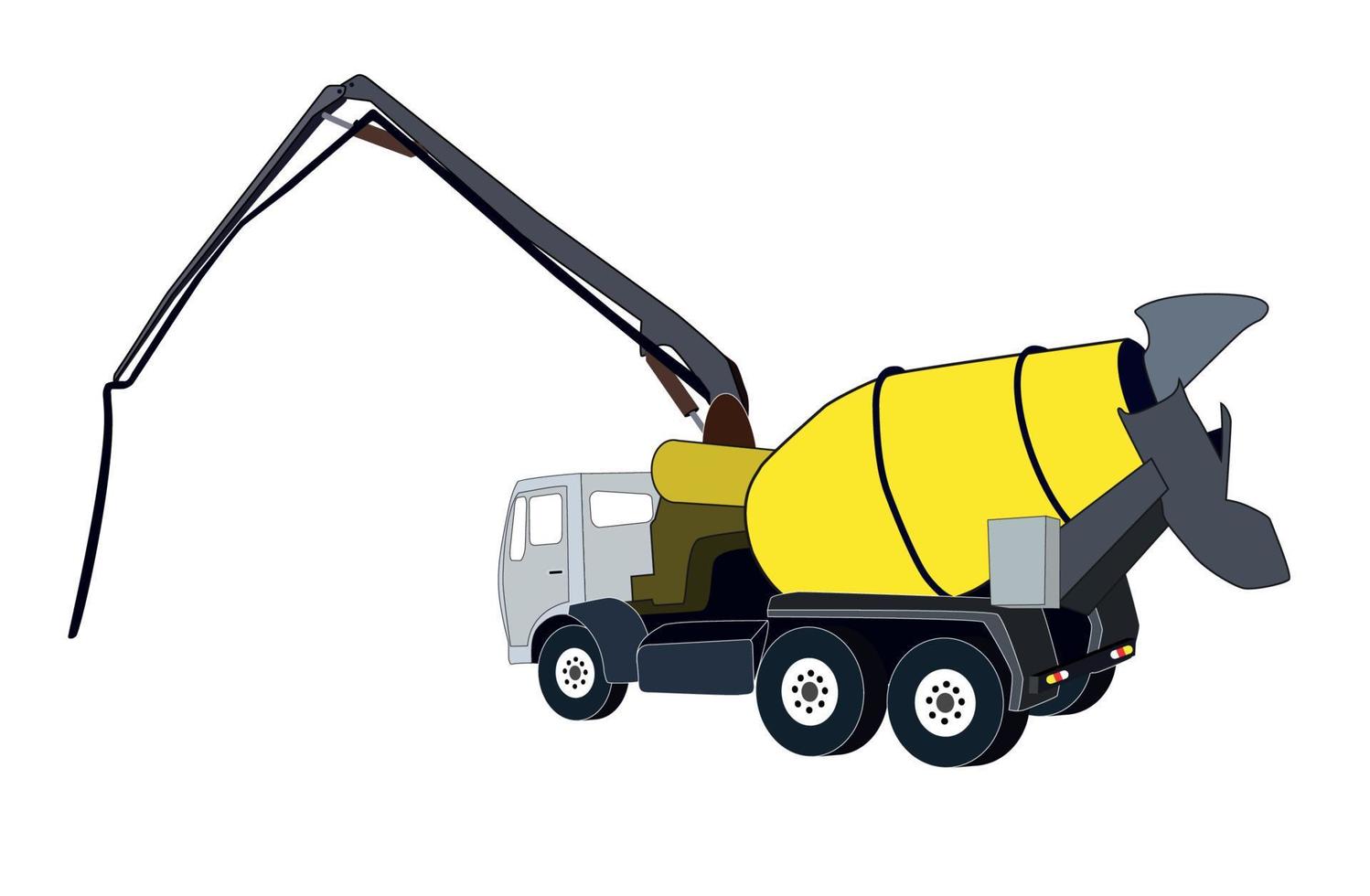 Machine Concrete Pump. Vector Illustration.