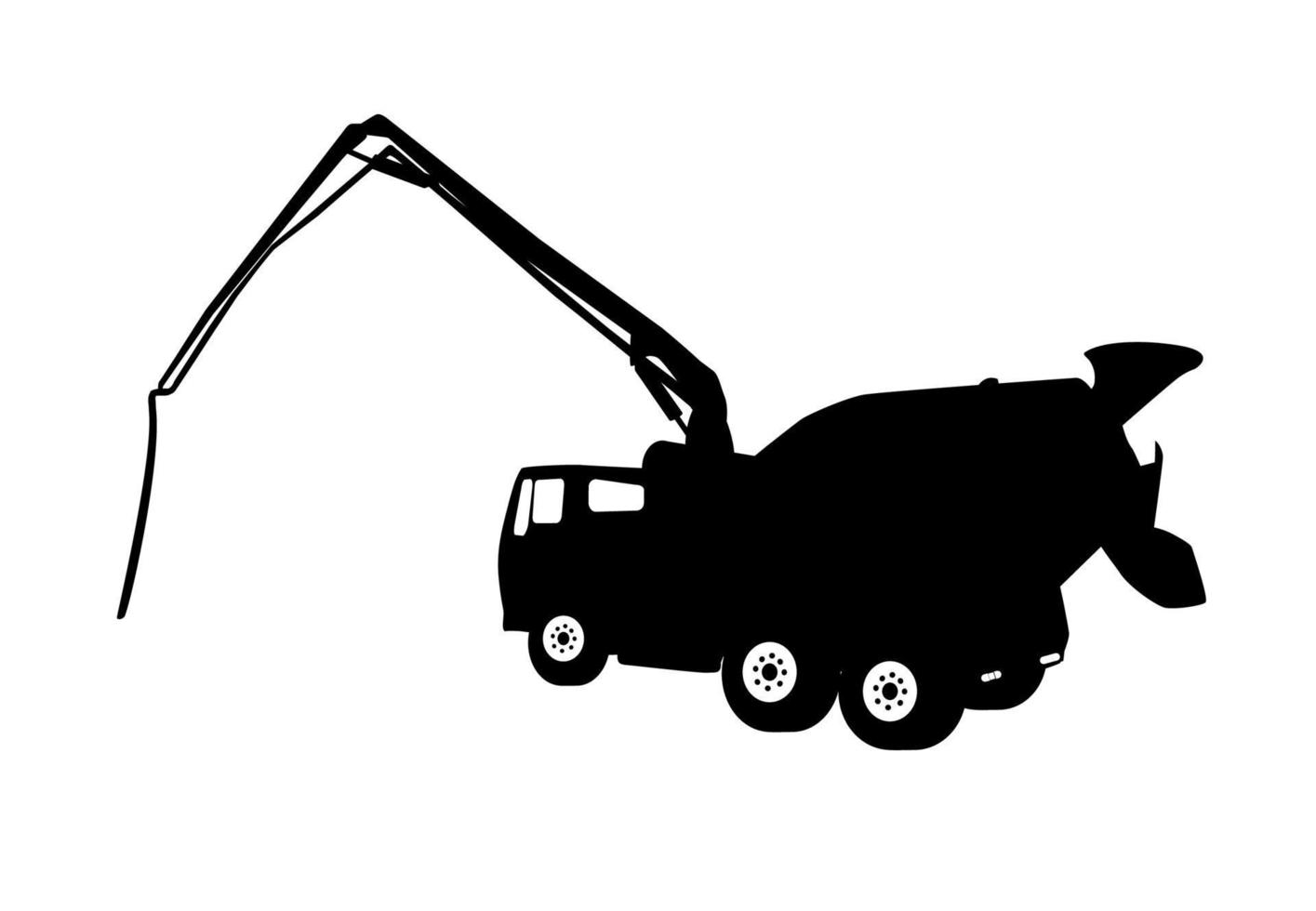 Machine Concrete Pump. Vector Illustration.