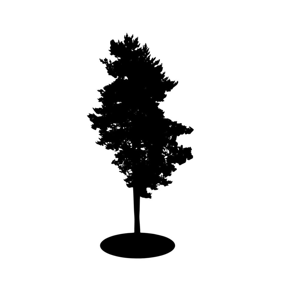 silueta de árbol aislado sobre fondo blanco. vecrtor ilustración. vector