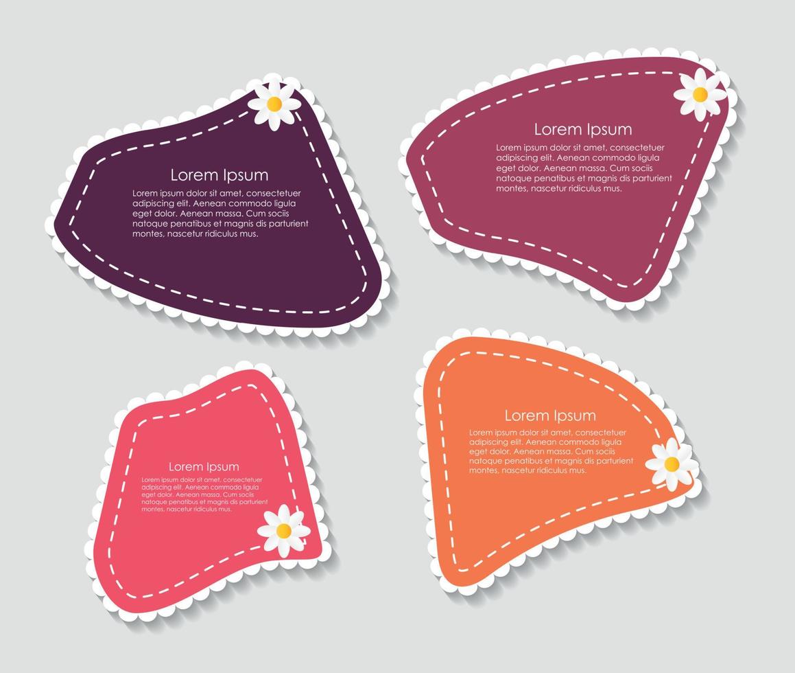 Beautiful Labels with Flower Vector Illustration