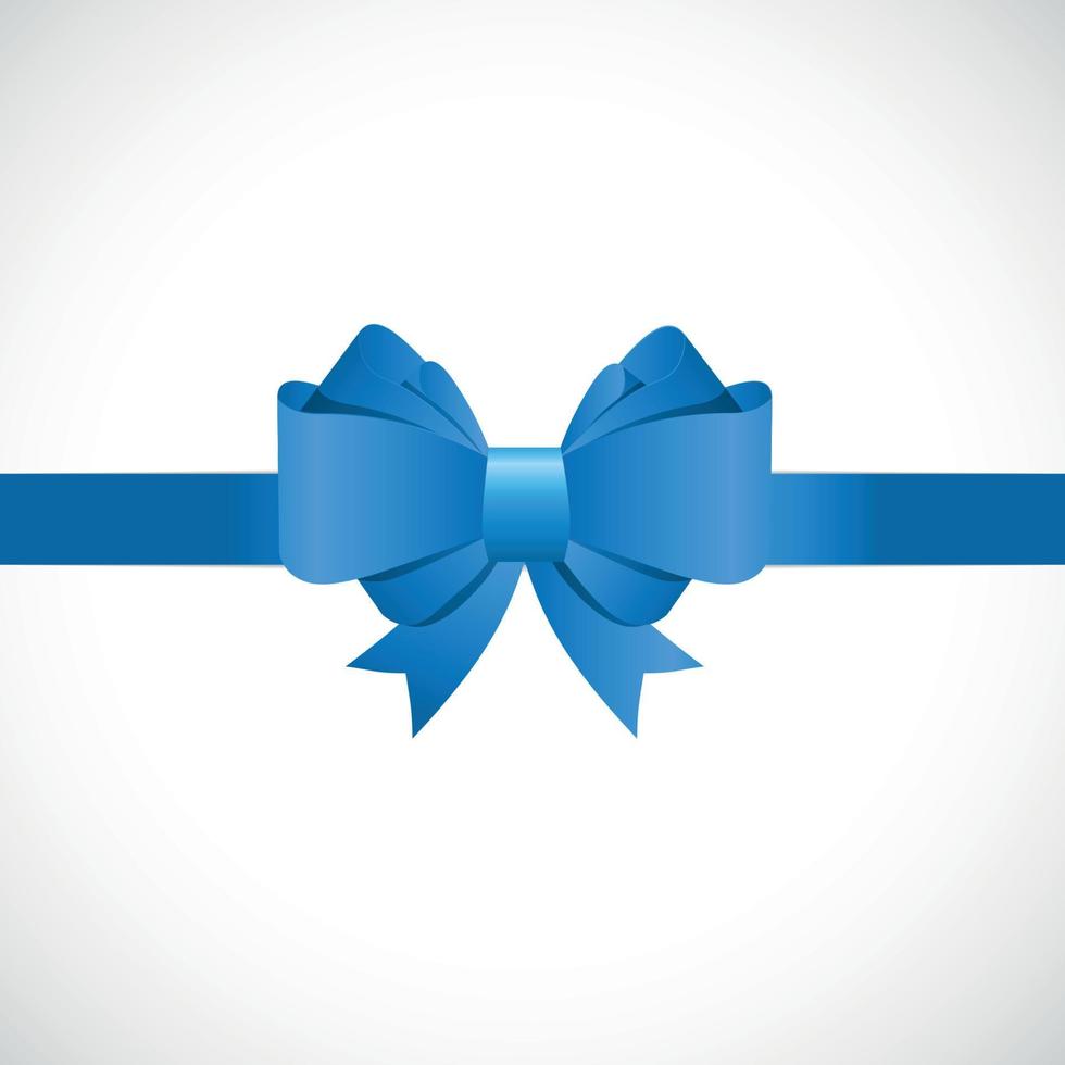 Tarjeta de regalo con lazo azul y cinta ilustración vectorial vector