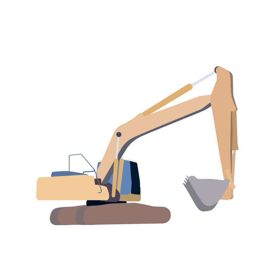 Excavator work. Isolated vector