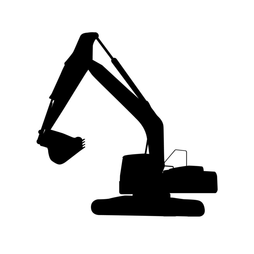 Excavator work. Isolated vector