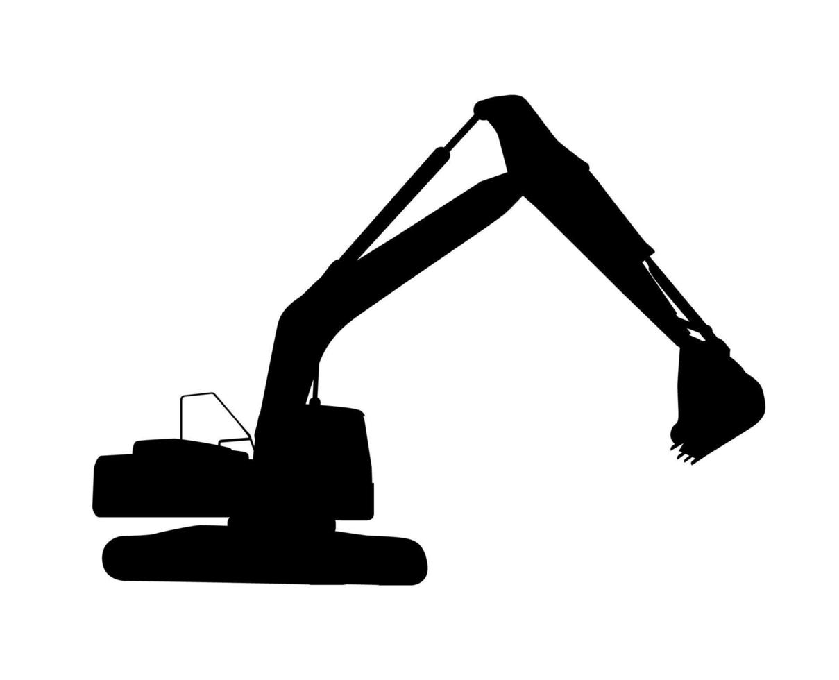 Excavator work. Isolated vector