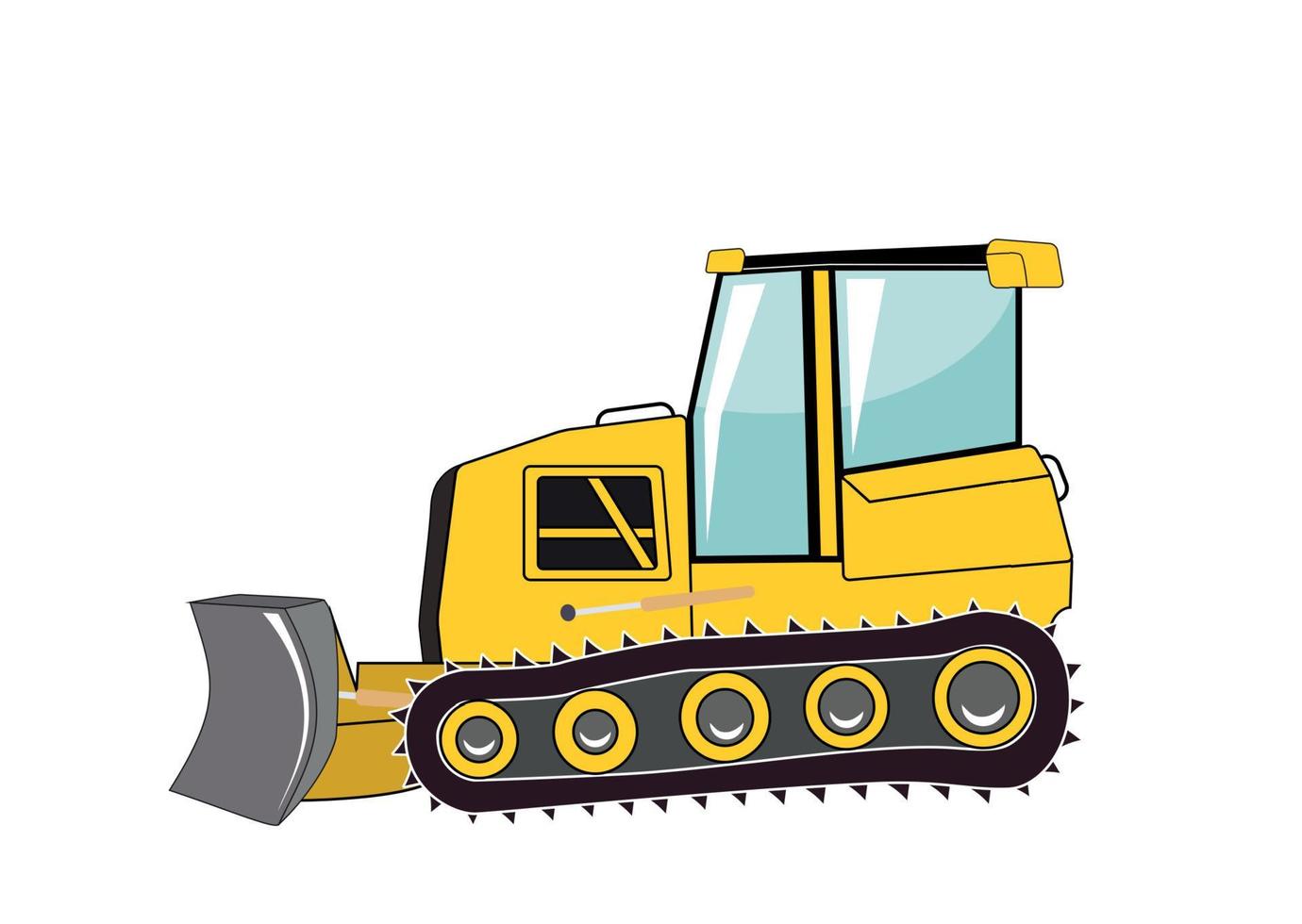 Bulldozer. Major Construction. Vector Illustration.